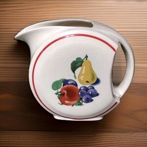 Vintage Mid-Century Universal Cambridge Fruit Pattern Pottery Water Jug